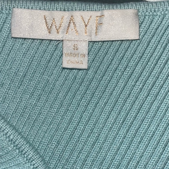 Wayf One-Shoulder Ribbed Tank Top - Light Aqua - Picture 3 of 9